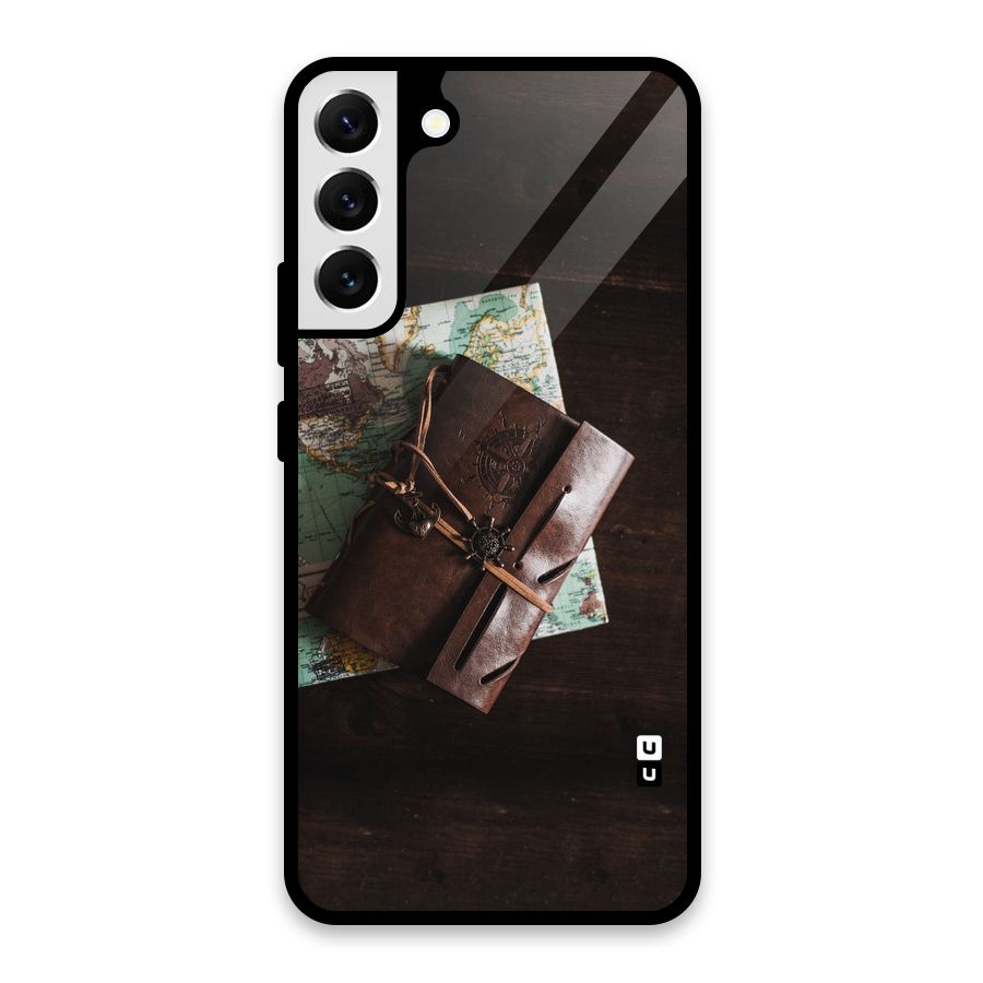 Map Journal Glass Back Case for Galaxy S22 Plus 5G