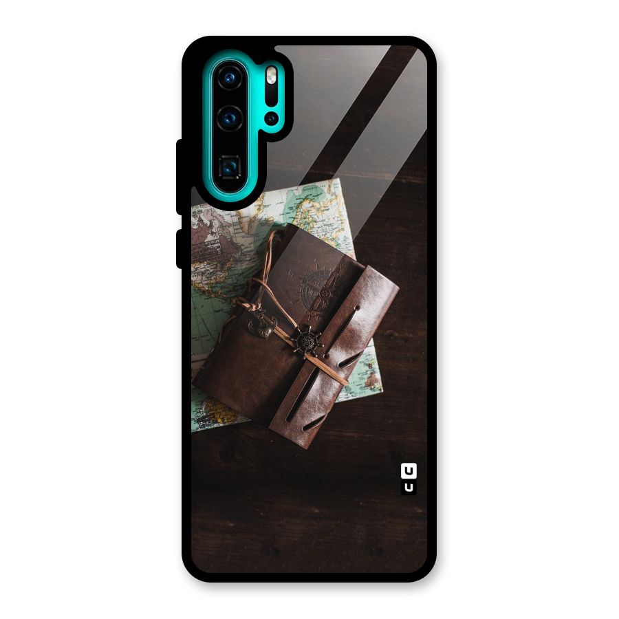 Map Journal Glass Back Case for Huawei P30 Pro
