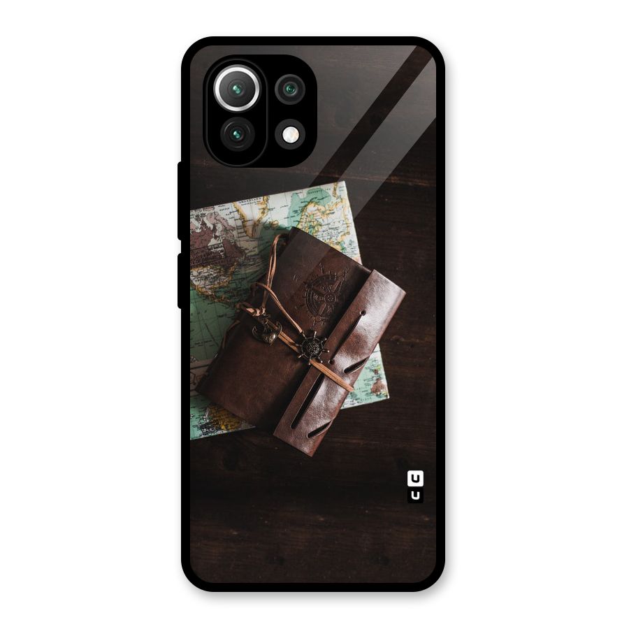 Map Journal Glass Back Case for Mi 11 Lite