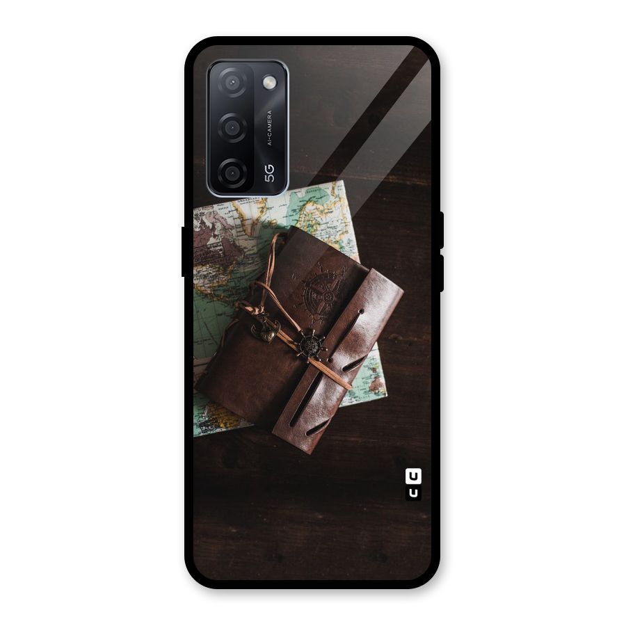 Map Journal Glass Back Case for Oppo A53s 5G