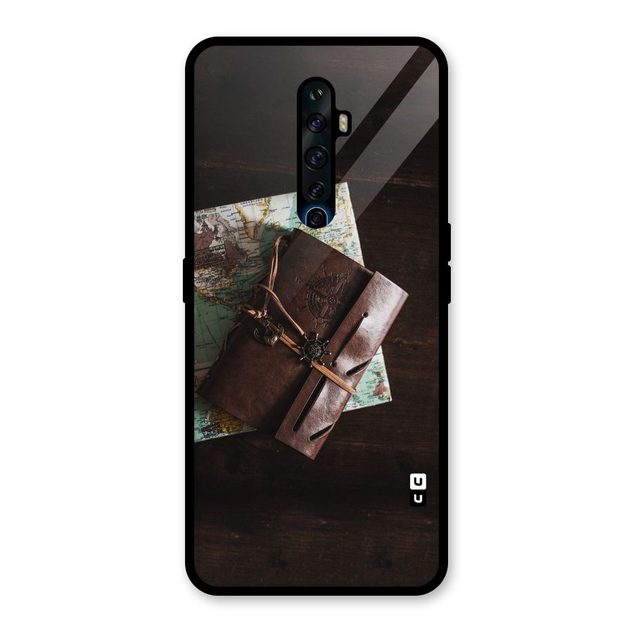 Map Journal Glass Back Case for Oppo Reno2 F