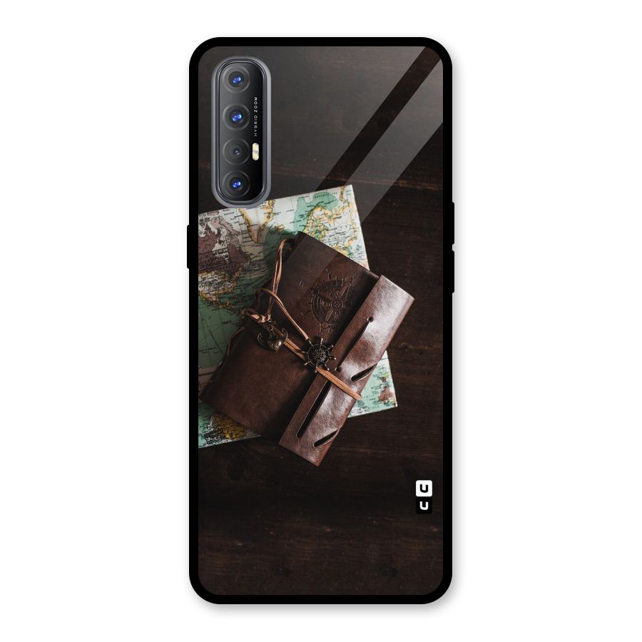 Map Journal Glass Back Case for Oppo Reno3 Pro