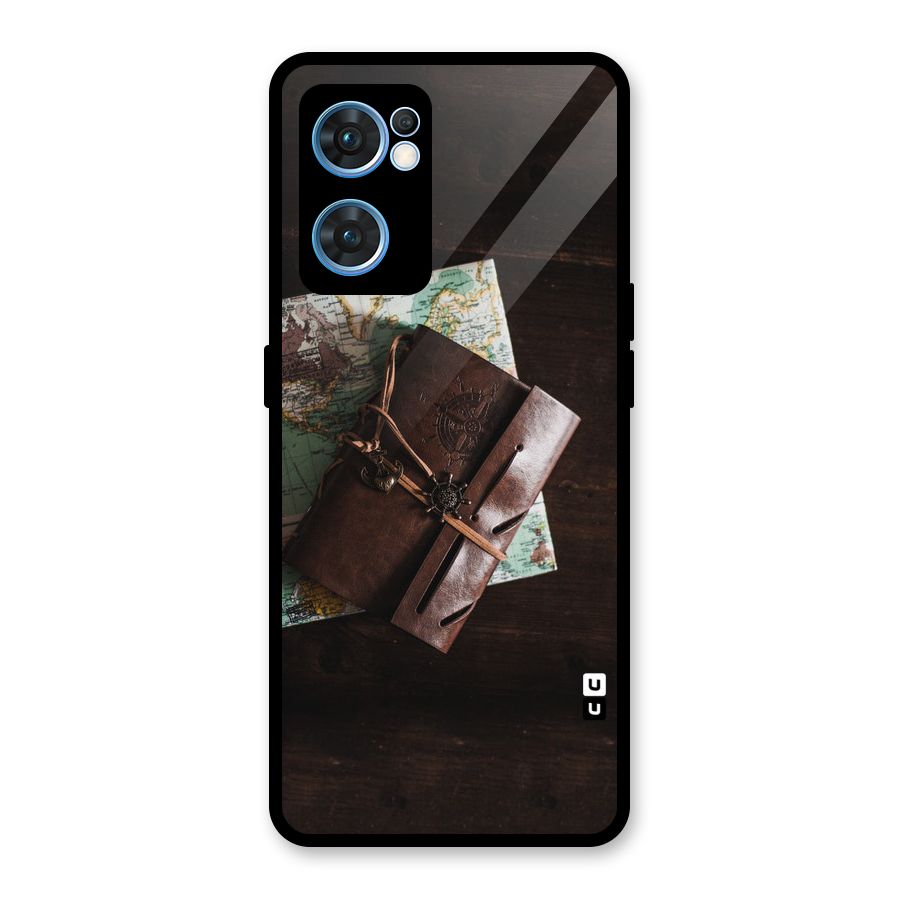 Map Journal Glass Back Case for Oppo Reno7 5G