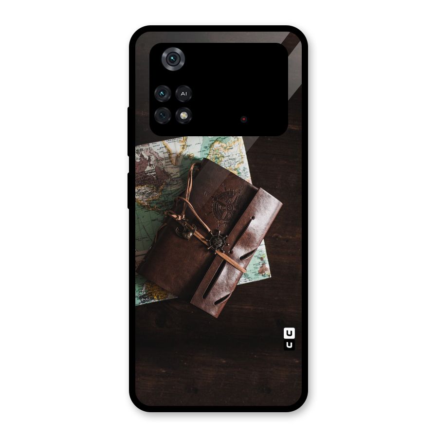 Map Journal Glass Back Case for Poco M4 Pro 4G