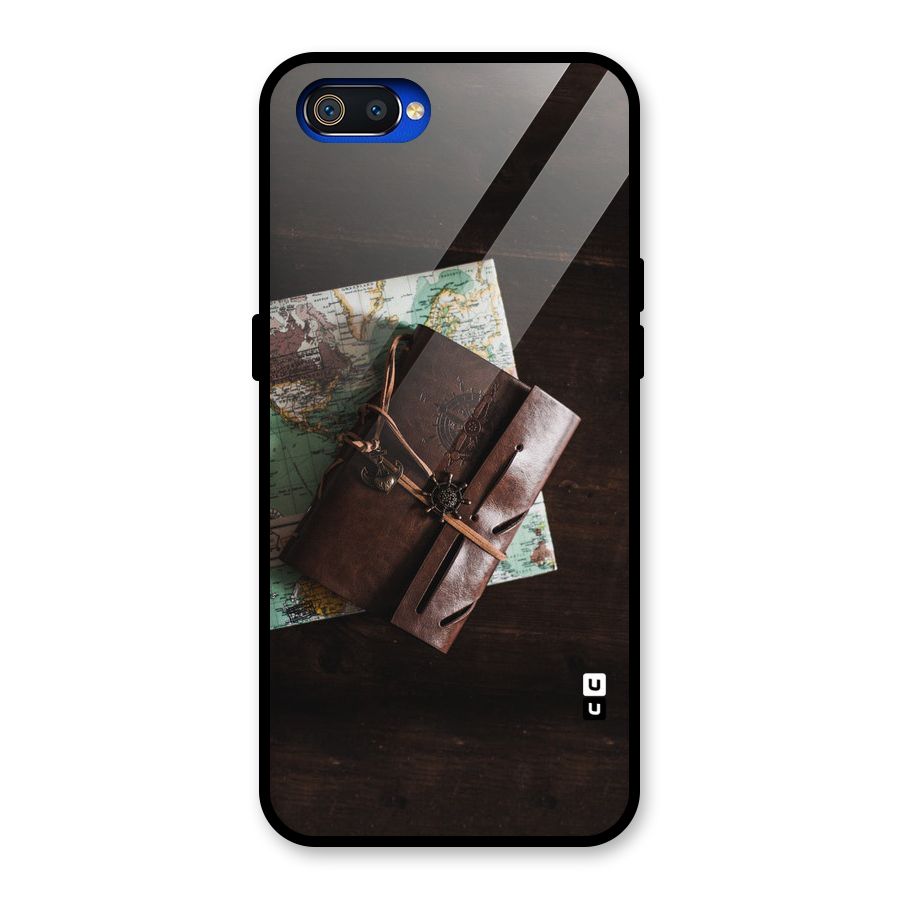 Map Journal Glass Back Case for Realme C2