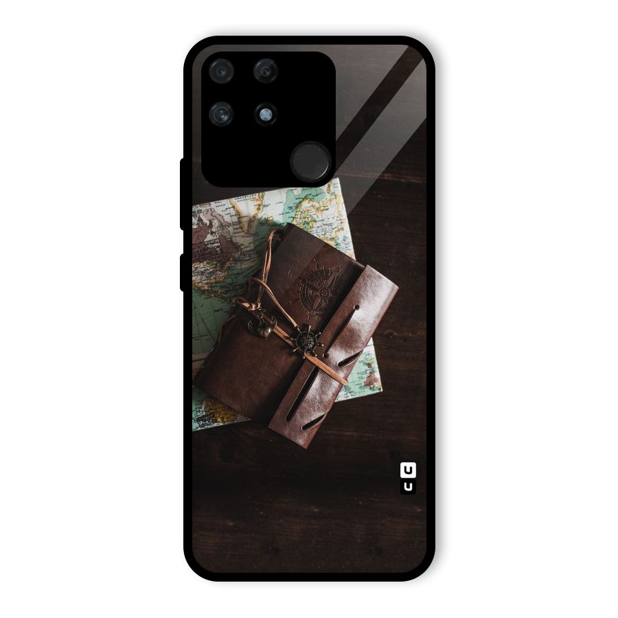 Map Journal Glass Back Case for Realme Narzo 50A
