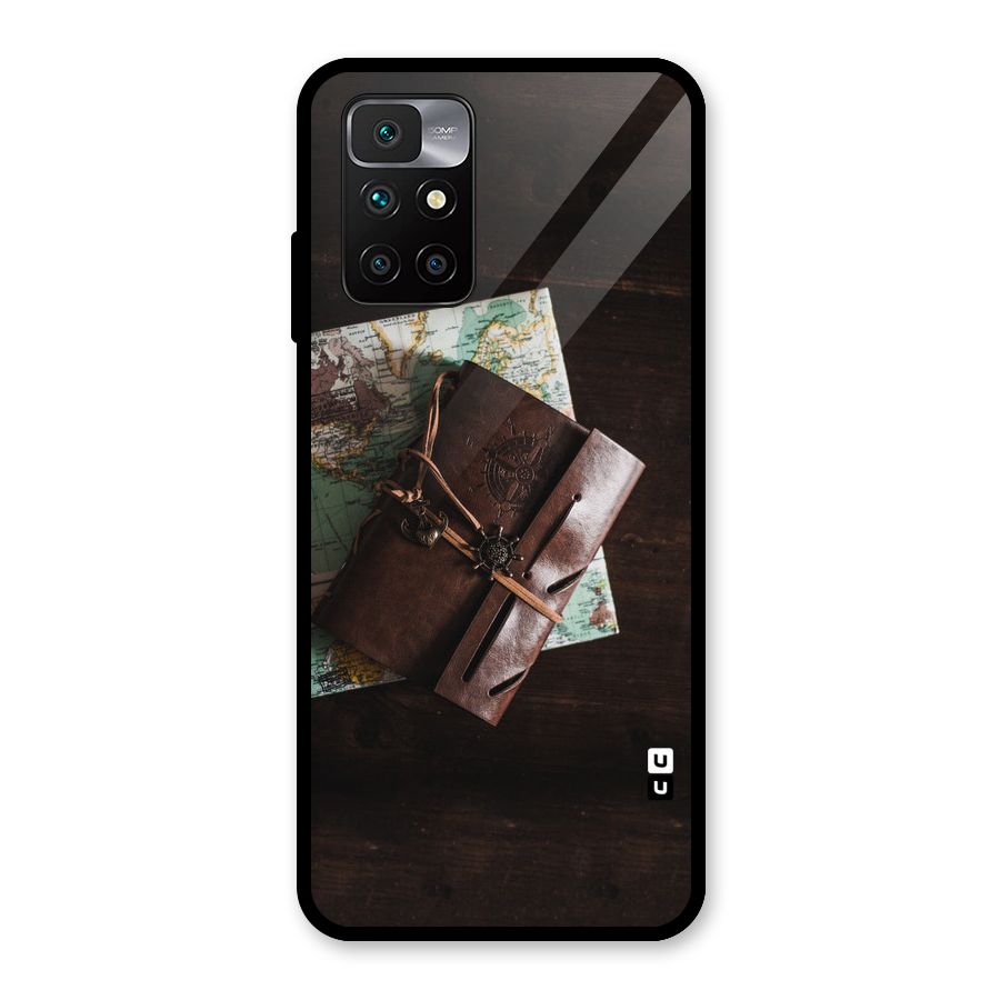 Map Journal Glass Back Case for Redmi 10 Prime