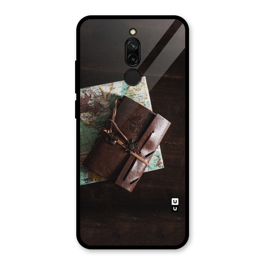 Map Journal Glass Back Case for Redmi 8