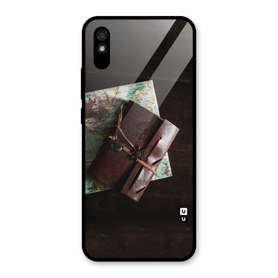Map Journal Glass Back Case for Redmi 9A