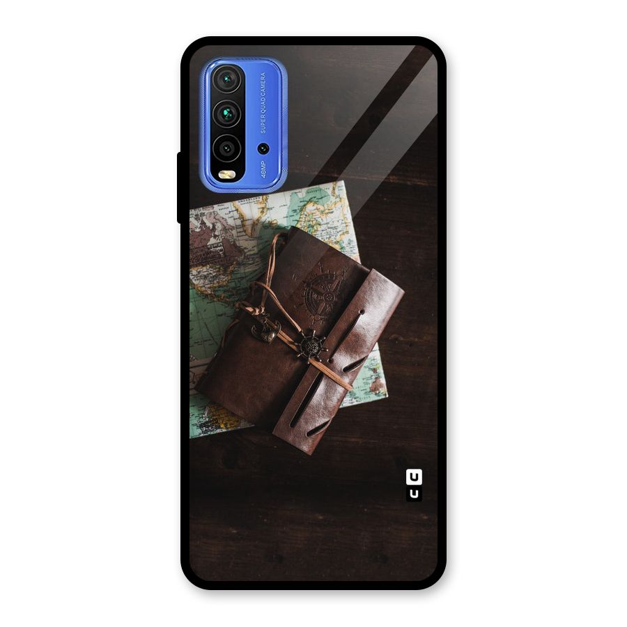 Map Journal Glass Back Case for Redmi 9 Power