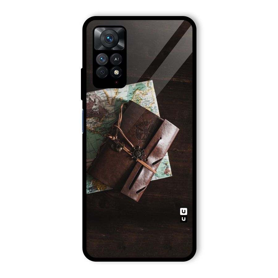 Map Journal Glass Back Case for Redmi Note 11 Pro