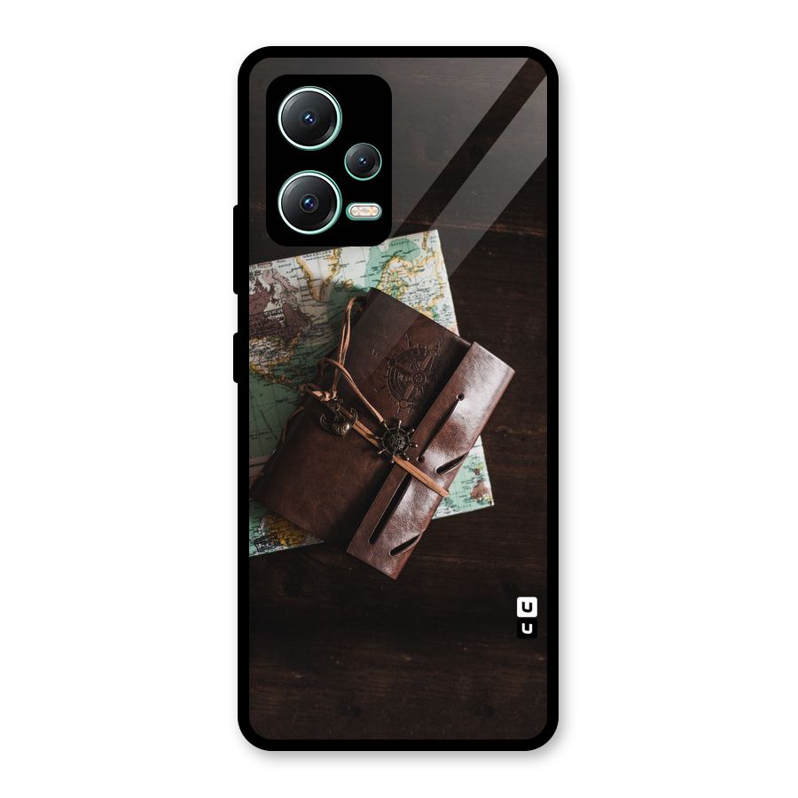 Map Journal Glass Back Case for Redmi Note 12 5G