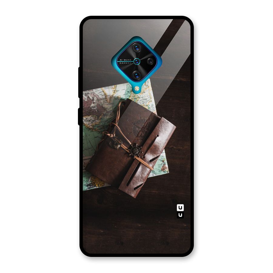 Map Journal Glass Back Case for Vivo S1 Pro
