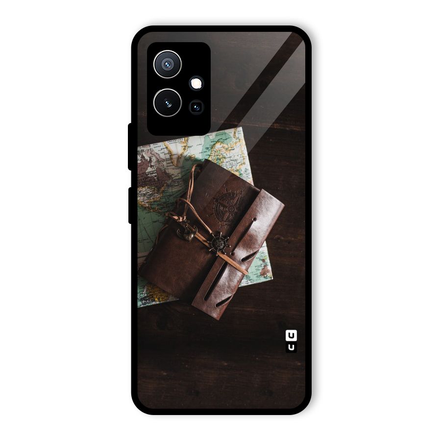 Map Journal Glass Back Case for Vivo T1 5G