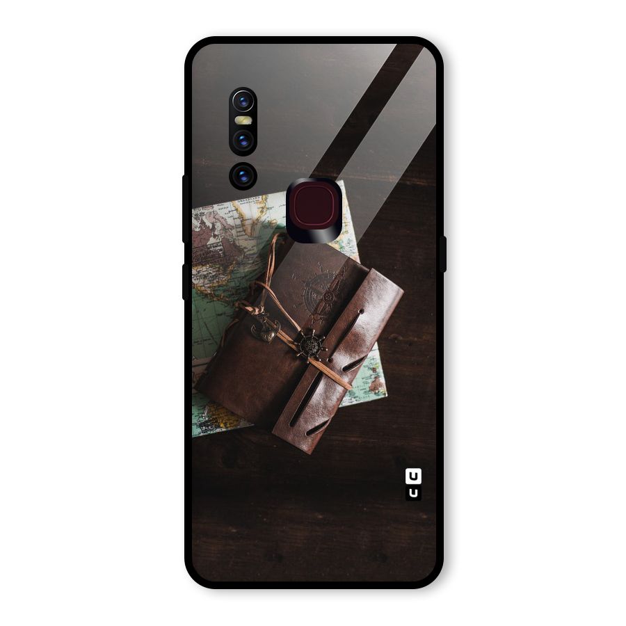 Map Journal Glass Back Case for Vivo V15