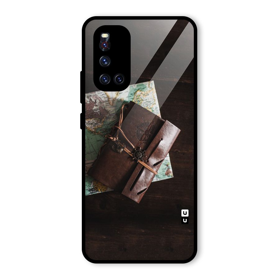 Map Journal Glass Back Case for Vivo V19