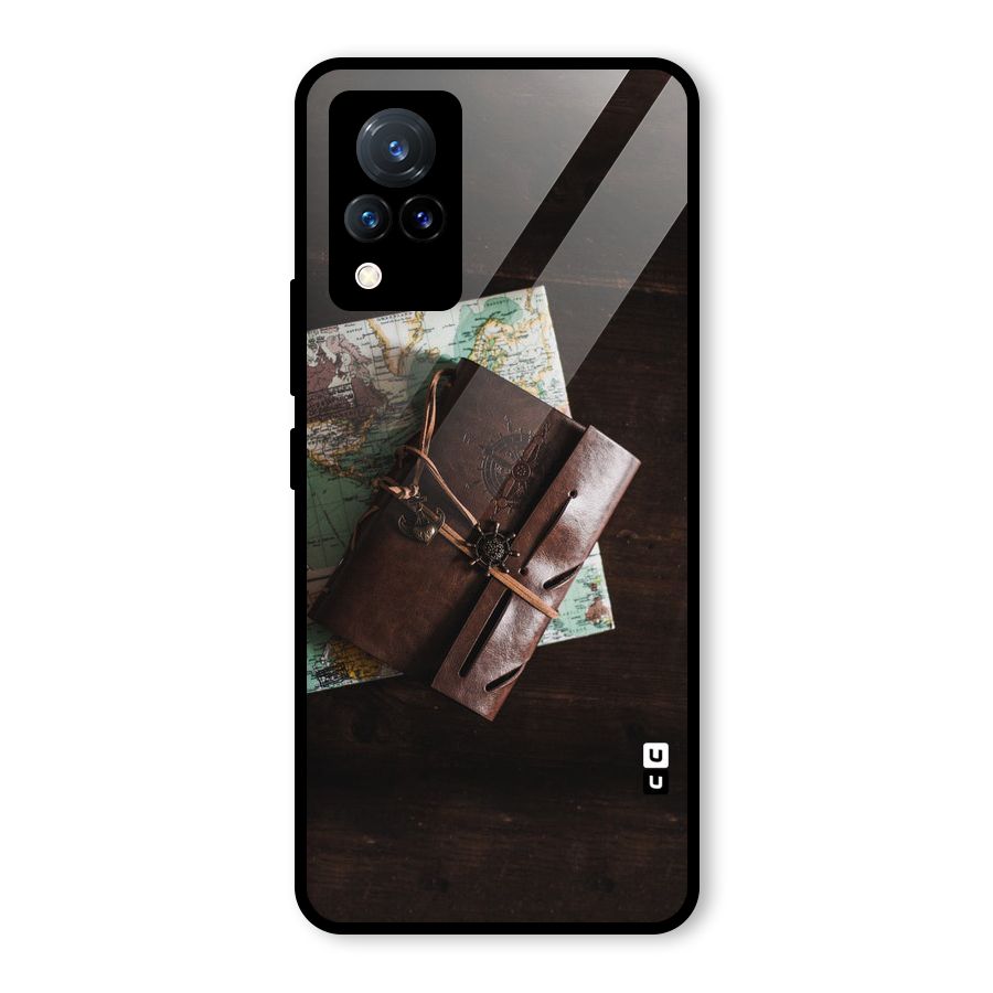 Map Journal Glass Back Case for Vivo V21 5G
