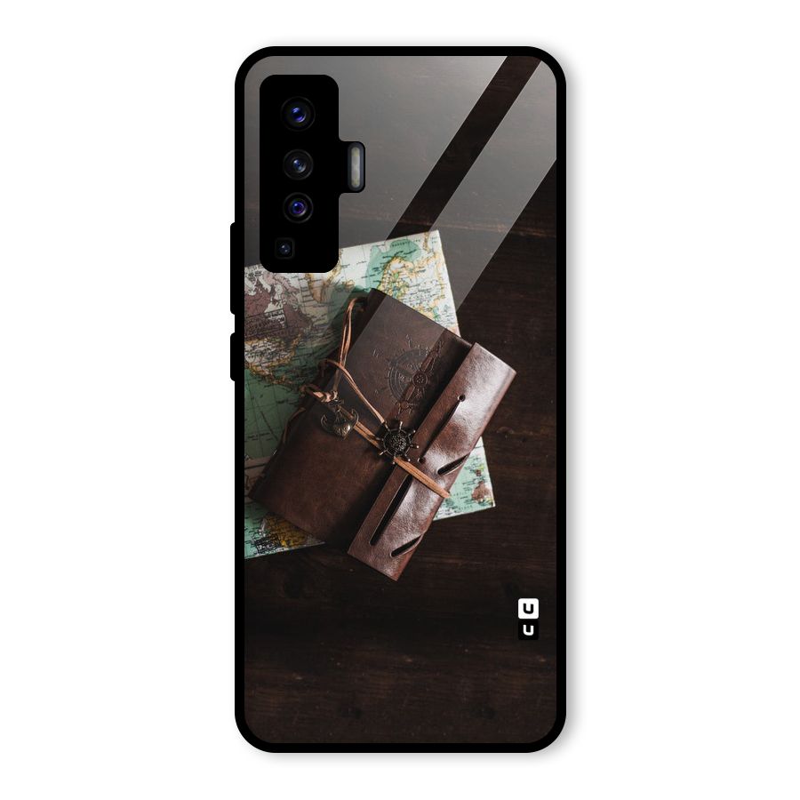 Map Journal Glass Back Case for Vivo X50