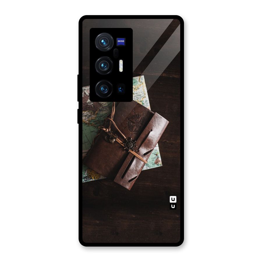 Map Journal Glass Back Case for Vivo X70 Pro Plus