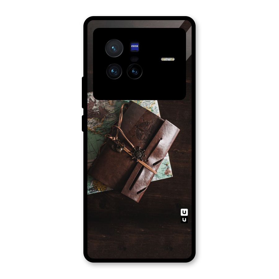Map Journal Glass Back Case for Vivo X80