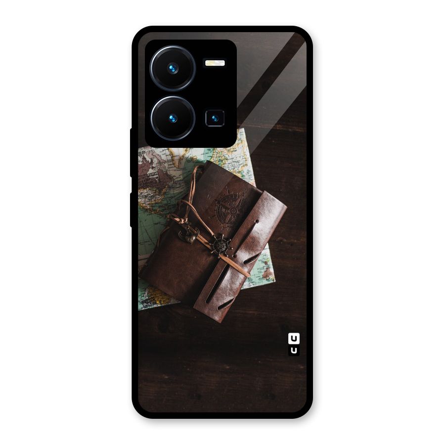 Map Journal Glass Back Case for Vivo Y35