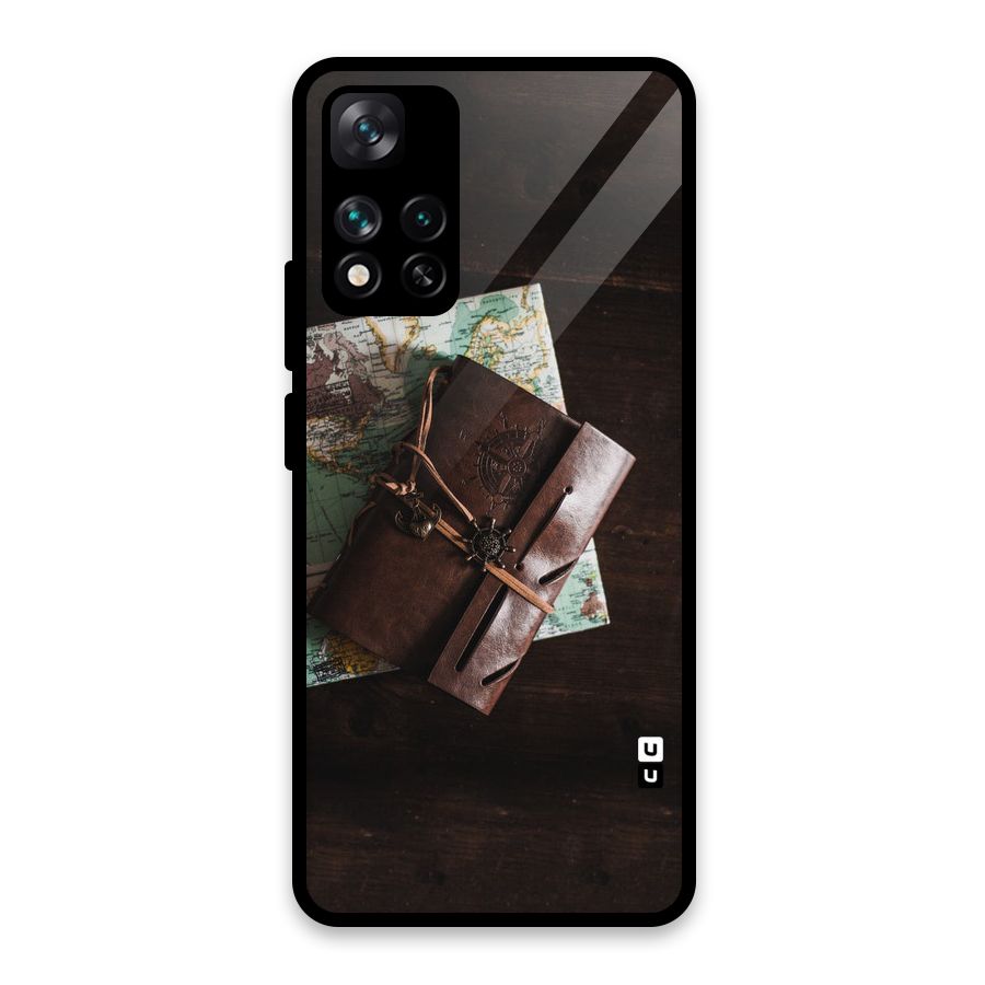 Map Journal Glass Back Case for Xiaomi 11i HyperCharge 5G