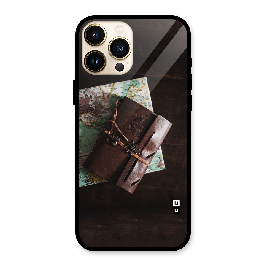 Map Journal Glass Back Case for iPhone 13 Pro Max