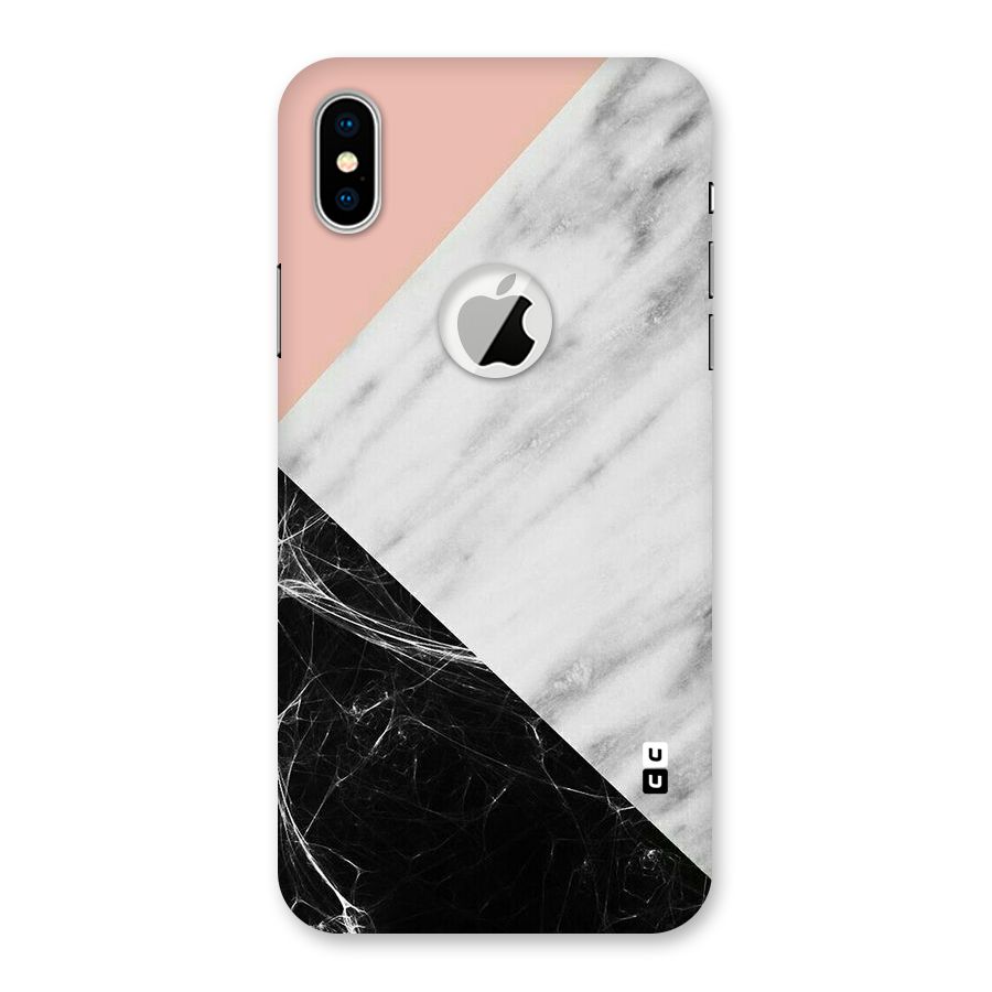 Marble Cuts Back Case for iPhone X Logo Cut