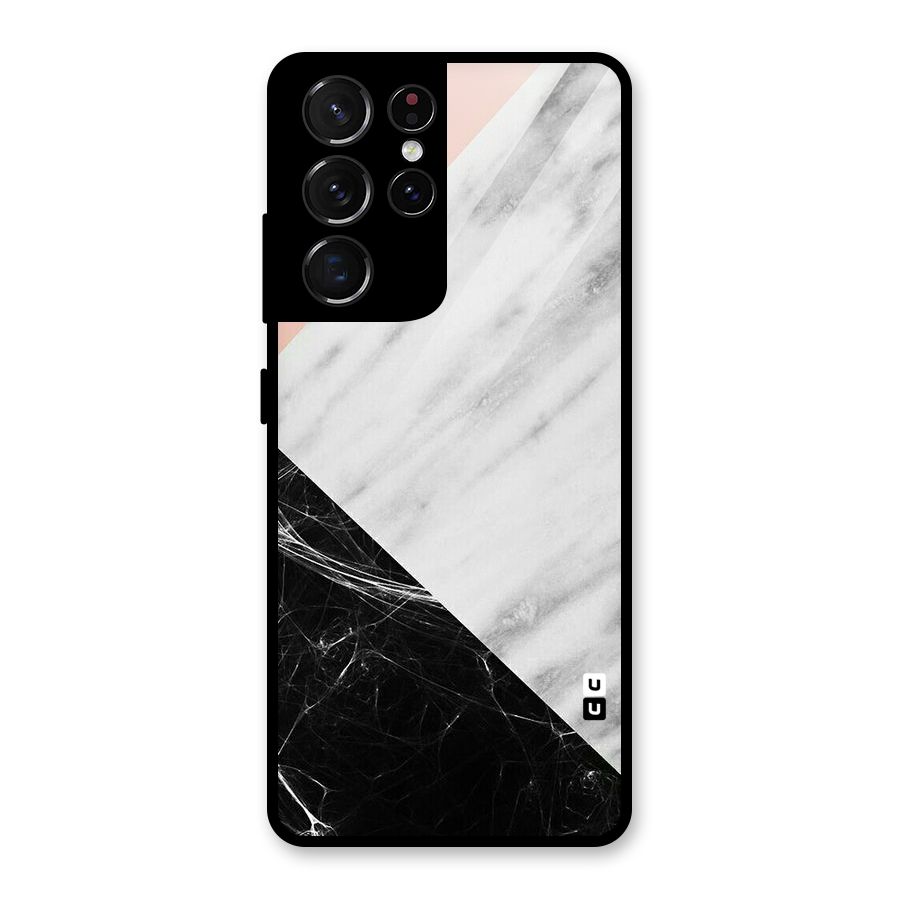 Marble Cuts Glass Back Case for Galaxy S21 Ultra 5G