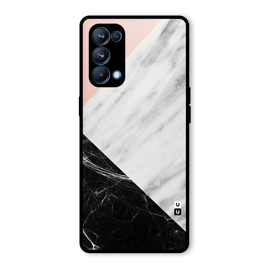 Marble Cuts Glass Back Case for Oppo Reno5 Pro 5G