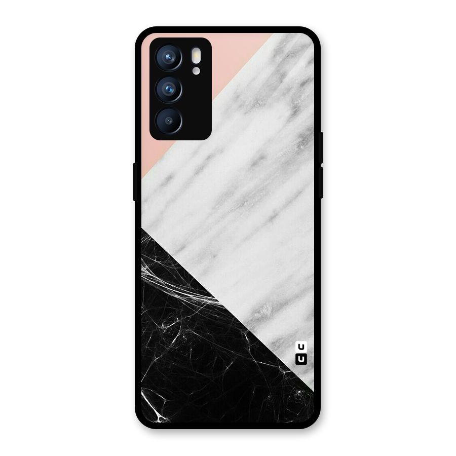 Marble Cuts Glass Back Case for Oppo Reno6 5G