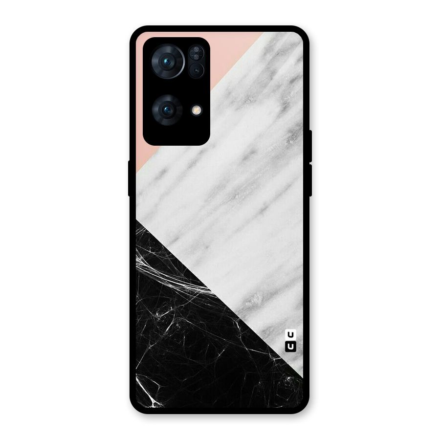 Marble Cuts Glass Back Case for Oppo Reno7 Pro 5G