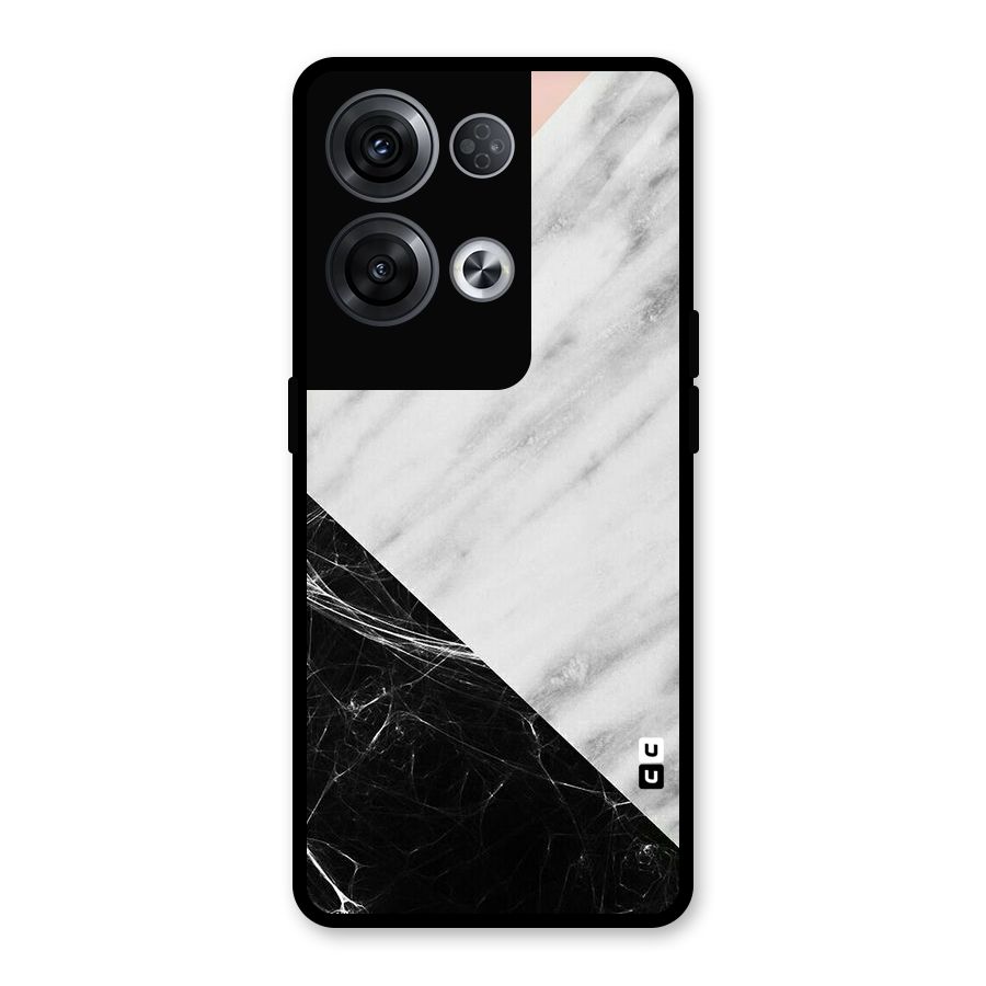 Marble Cuts Glass Back Case for Oppo Reno8 Pro 5G