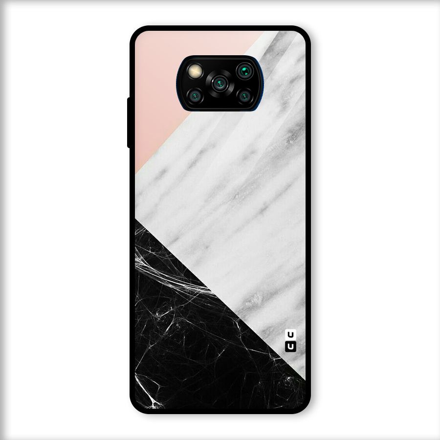 Marble Cuts Glass Back Case for Poco X3