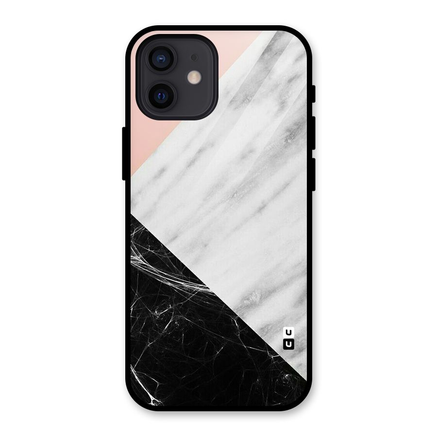 Marble Cuts Glass Back Case for iPhone 12