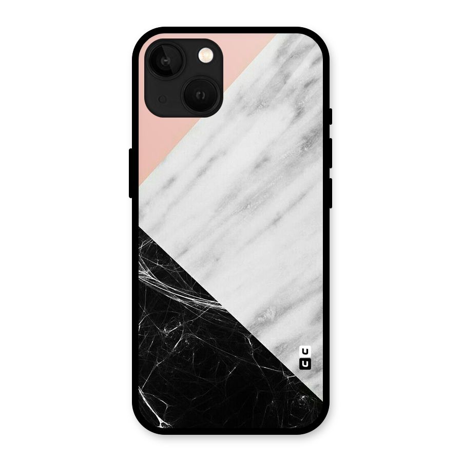 Marble Cuts Glass Back Case for iPhone 13