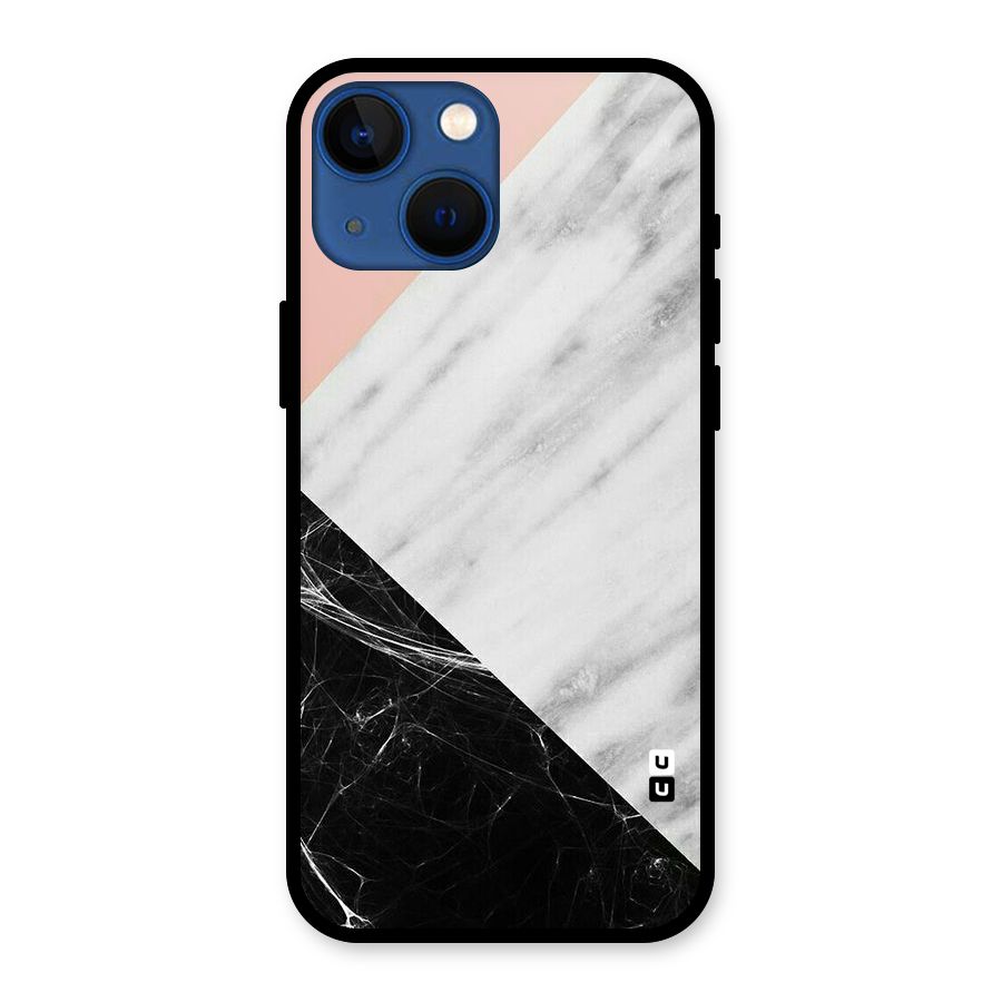 Marble Cuts Glass Back Case for iPhone 13 Mini