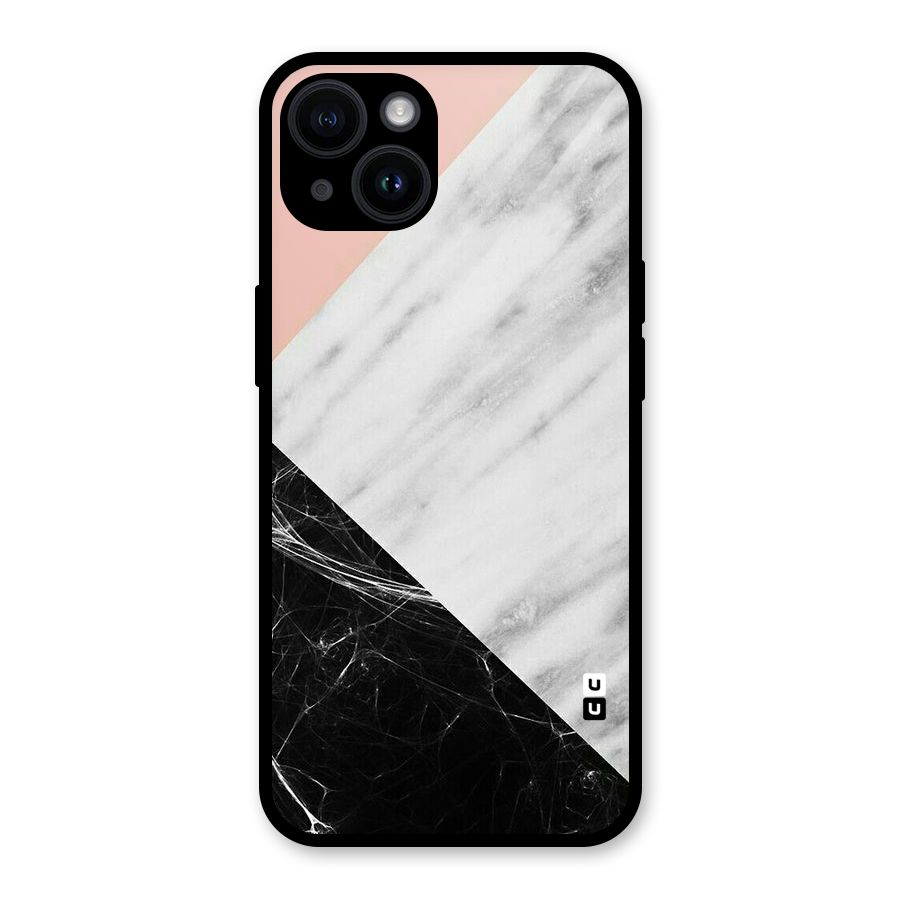 Marble Cuts Glass Back Case for iPhone 14