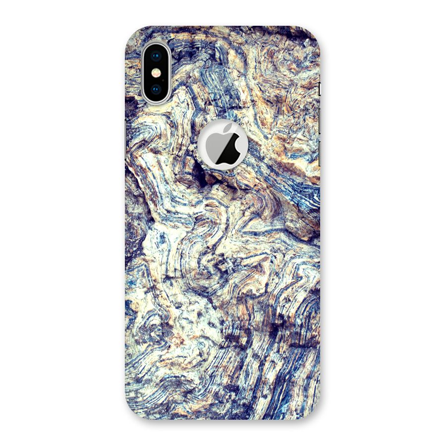 Marble Pattern Back Case for iPhone X Logo Cut