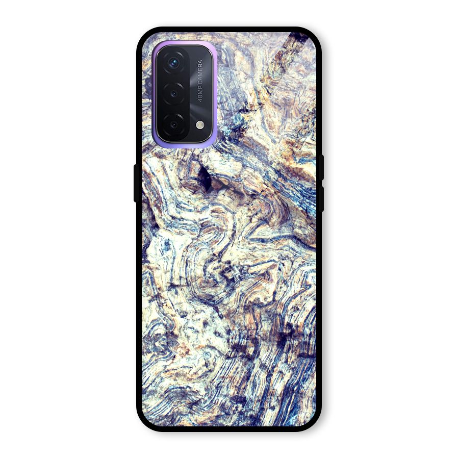 Marble Pattern Glass Back Case for Oppo A74 5G