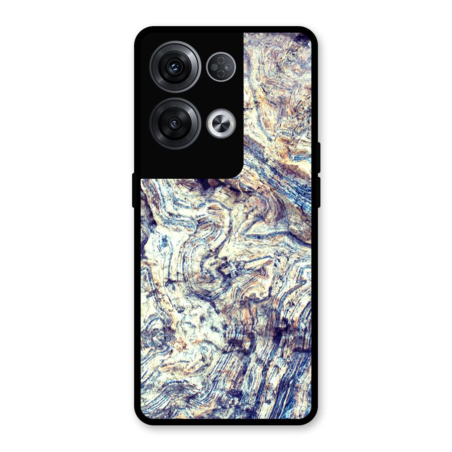Marble Pattern Glass Back Case for Oppo Reno8 Pro 5G