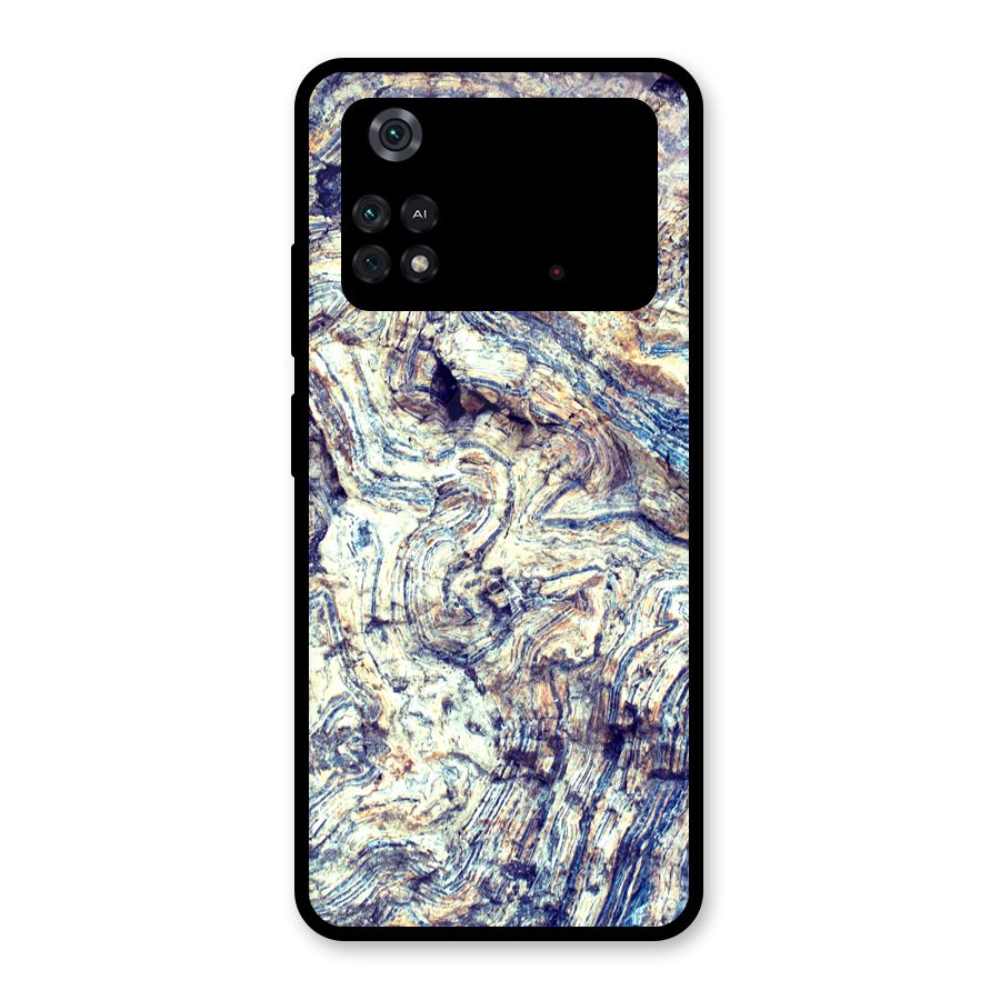Marble Pattern Glass Back Case for Poco M4 Pro 4G