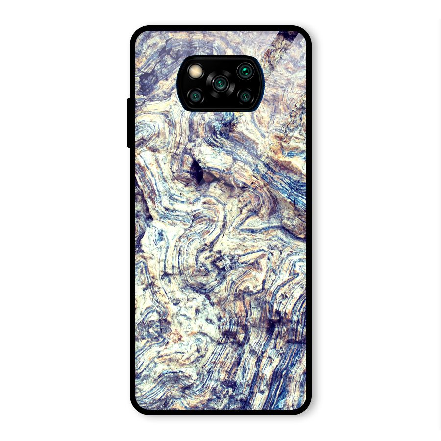 Marble Pattern Glass Back Case for Poco X3 Pro