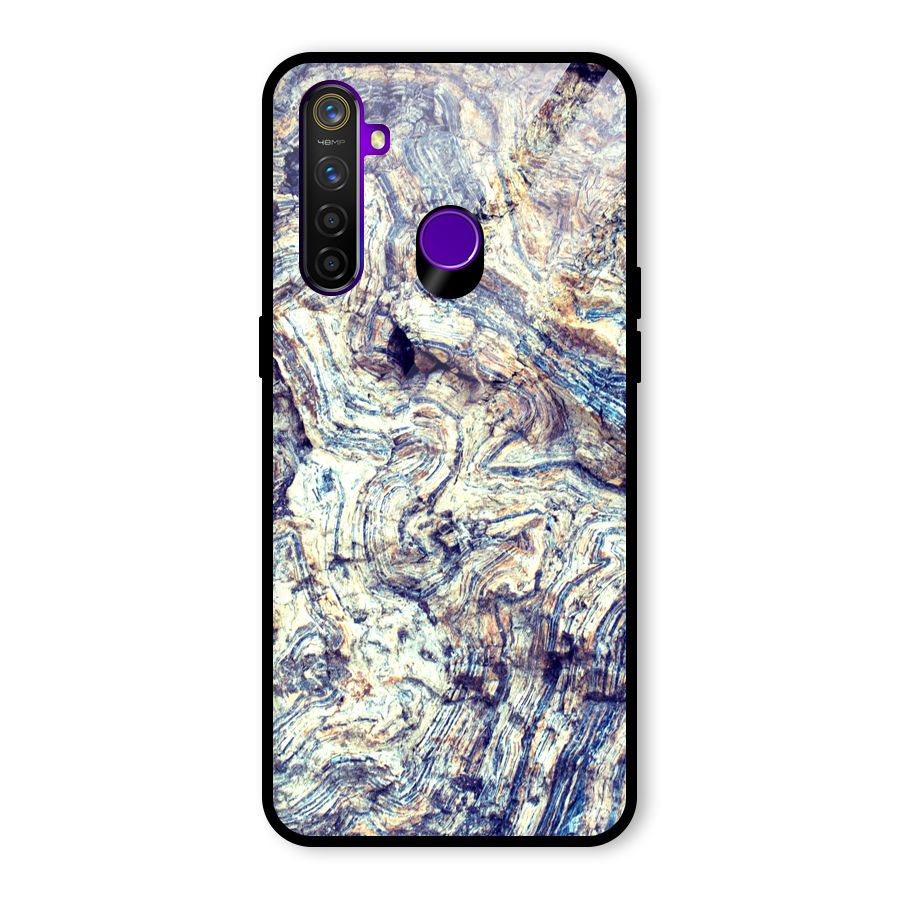 Marble Pattern Glass Back Case for Realme 5 Pro