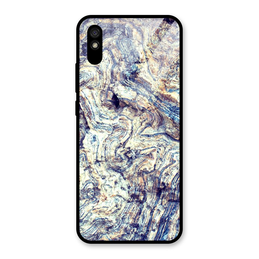 Marble Pattern Glass Back Case for Redmi 9i