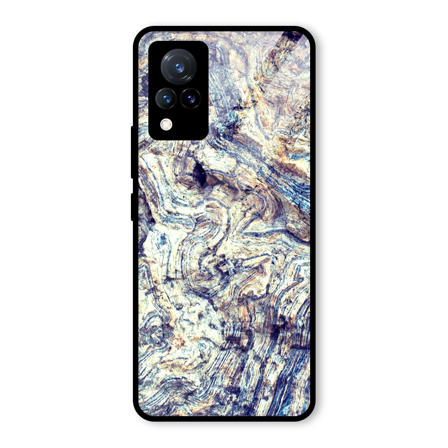 Marble Pattern Glass Back Case for Vivo V21 5G