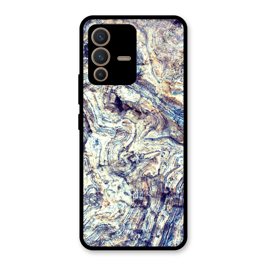 Marble Pattern Glass Back Case for Vivo V23 5G