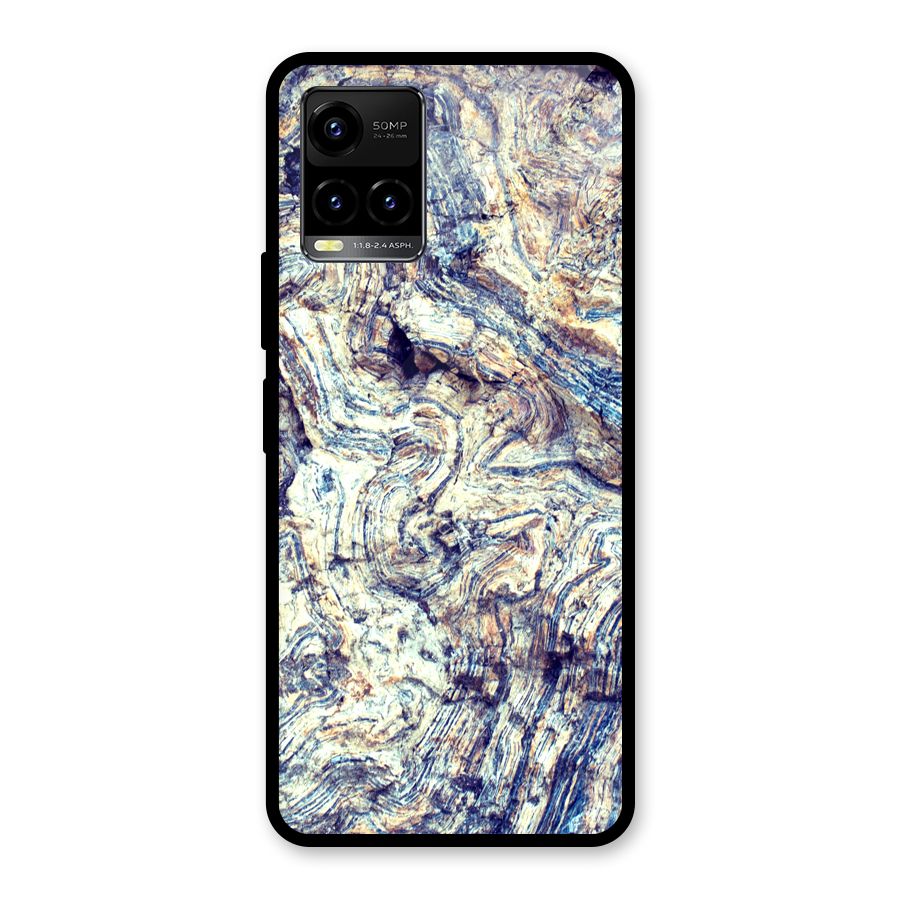 Marble Pattern Glass Back Case for Vivo Y21T