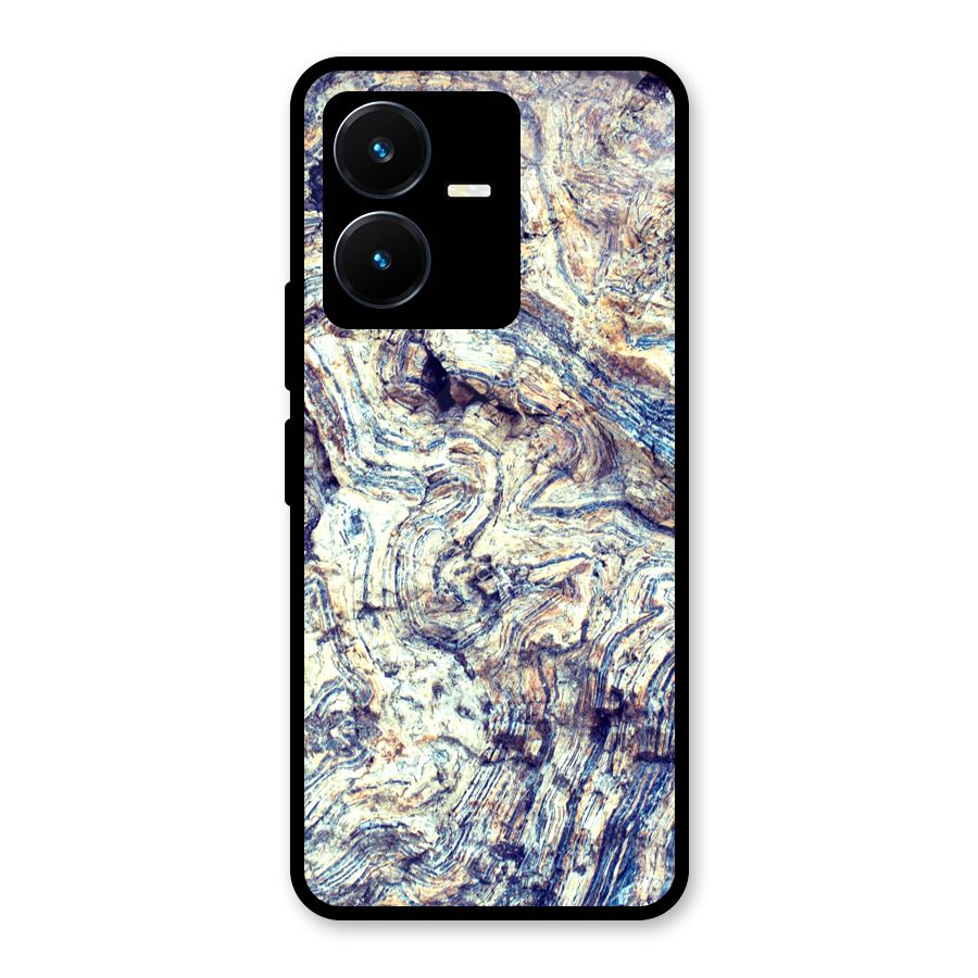 Marble Pattern Glass Back Case for Vivo Y22