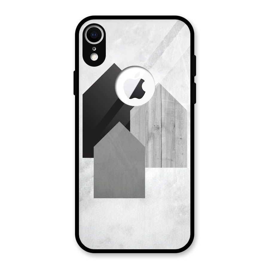 Marble Poster Glass Back Case for iPhone XR Logo Cut